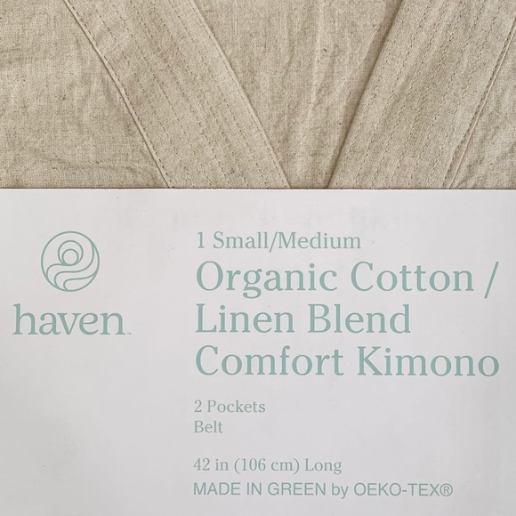 Tan Organic Cotton & Linen Blend Kimono Robe- ONLY 1 LEFT! - Picture 10 of 12